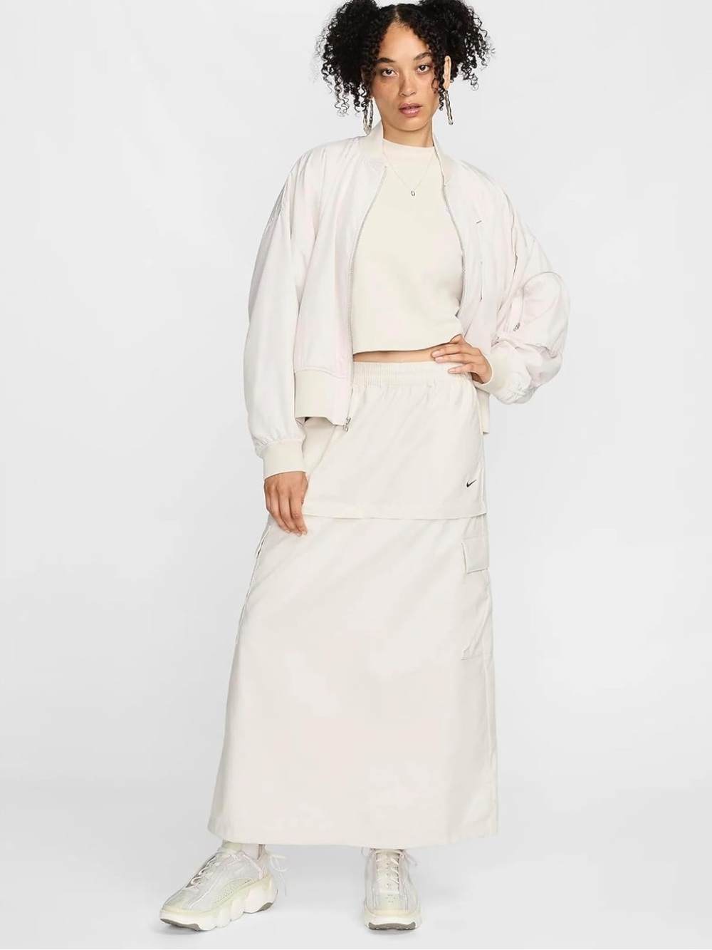 Nike Sportswear Essential Women's Light Orewood Mid-Rise Woven Cargo Midi Skirt